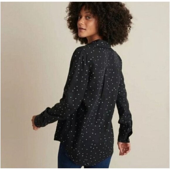 Marine Layer Starry Print Relaxed Fit Long Sleeve Shirt Black Large button down - Picture 2 of 16